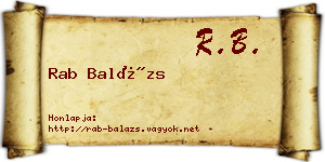 Rab Balázs névjegykártya